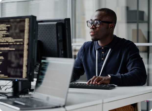 reviewing managed IT options on screen reviewing managed IT options on screen